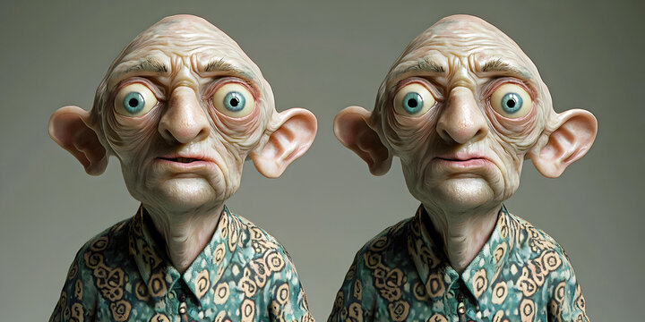 weird  face twins, ai generated.