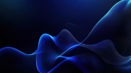 A deep blue graphic background with layered, flowing lines and glowing highlights, creating a sleek and modern design. Perfect for tech or corporate themes.