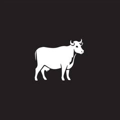 cow Animal logo Isolated Black on White background