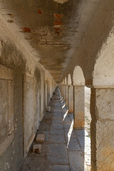 Endless corridor Sanctuary of Our Lady of Cabo Espichel.