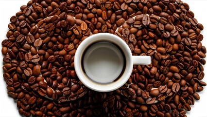 Fototapeta premium coffee beans and cup