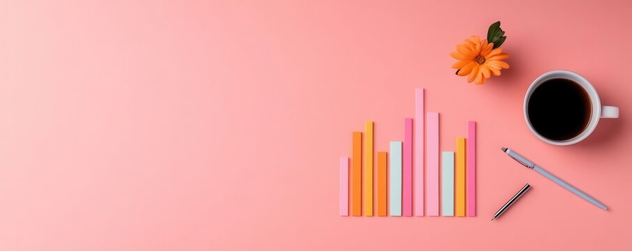 Performance improvement strategies through feedback flat design, top view, performance audit theme, animation, colored pastel