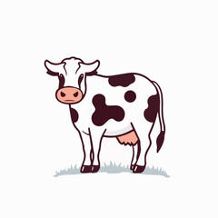 cow Animal logo Isolated Black on White background