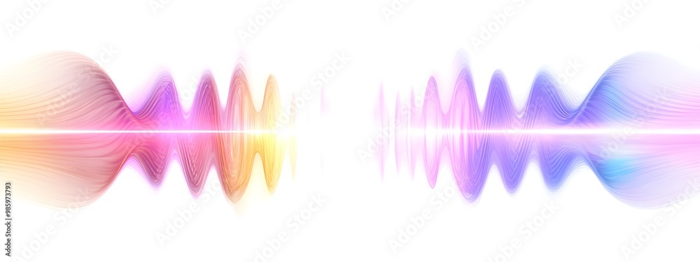 Poster captivating of light wave with polarization rotation on a vibrant gradient background