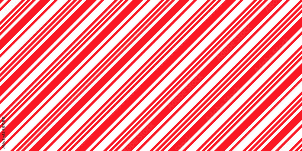 Poster Seamless pattern with candy cane stripes. Christmas texture. Vector illustration.