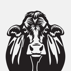 cow Animal logo Isolated Black on White background