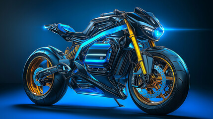Fototapeta premium Electric bike chassis, to reveal the battery pack, motor, and other key elements, vehicle illustration, Autodesk SolidWorks visualize, trending on vehicle design, Ai