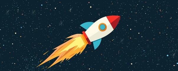 Igniting Explosive Growth: Light Bulb Rocket Concept in High Detail Cinematic Illustration.