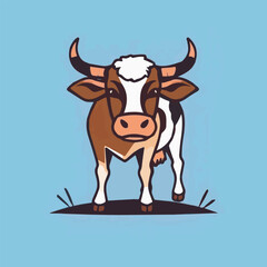cow Animal logo Isolated Black on White background