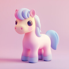 Fototapeta premium Adorable Pony Character Illustration