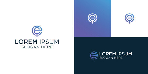 Creative unique letter CE EC initial based stylish artistic logo design.