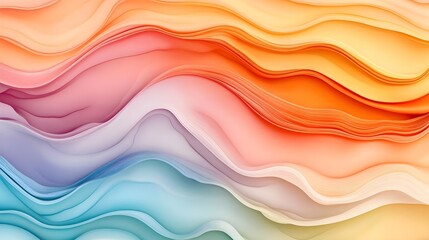 Colorful abstract wave pattern, white isolate background