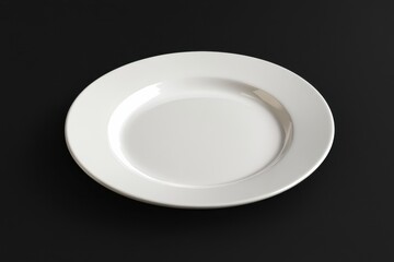 3D image White dish on black backdrop