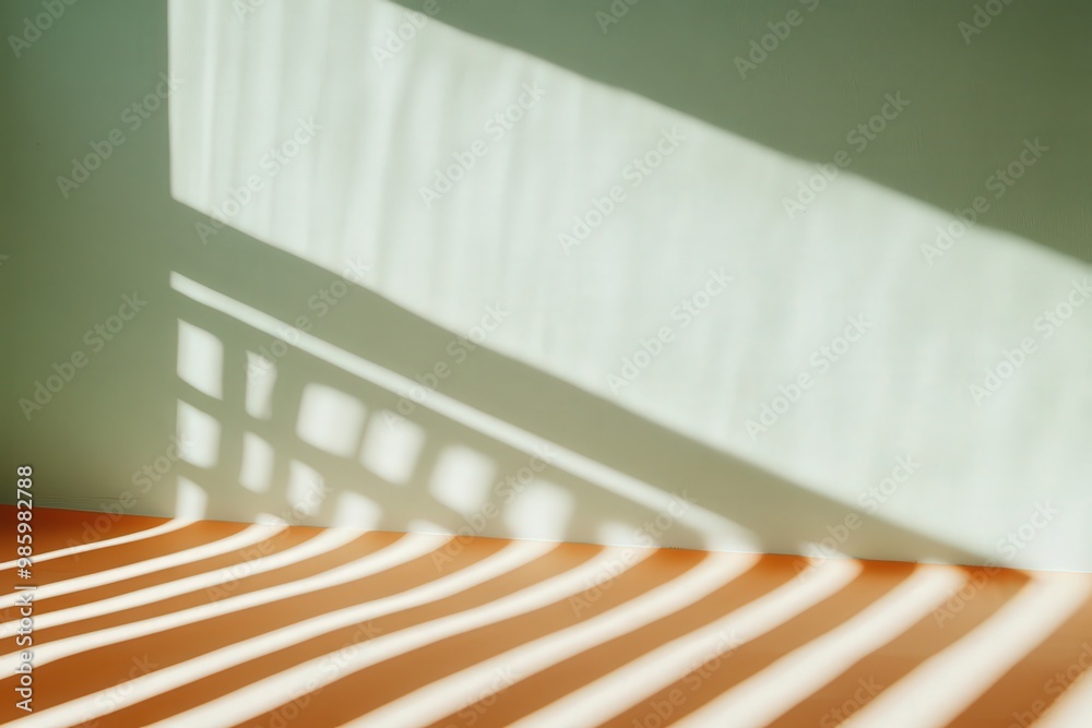 Wall mural intriguing patterns of light and shadow on a warm toned surface captured in a serene moment