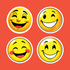 A set of orange and yellow smiley faces 