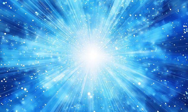 Comic background with blue and white starbursts, creating a dynamic visual effect.