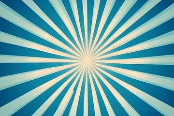 Obraz premium blue sunburst pattern background rays radial abstract retro vintage illustration