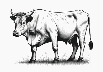 cow Animal logo Isolated Black on White background