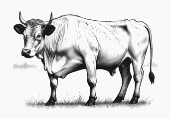 cow Animal logo Isolated Black on White background