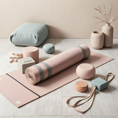 ヨガマットや家庭の小物