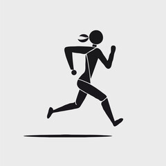 Women running silhouette