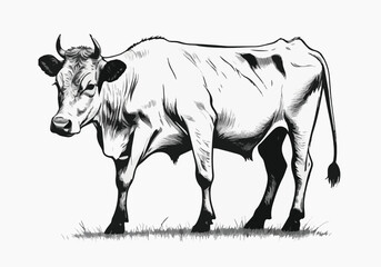 cow Animal logo Isolated Black on White background