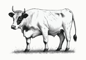 cow Animal logo Isolated Black on White background