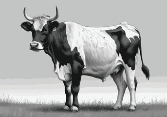 cow Animal logo Isolated Black on White background