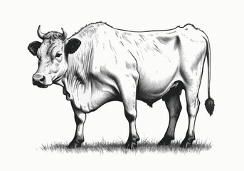 cow Animal logo Isolated Black on White background