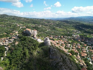 Obraz premium ancient castle tower of Montesarchio,, benevento, campania, Italy