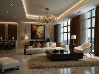 Luxury living room interior.