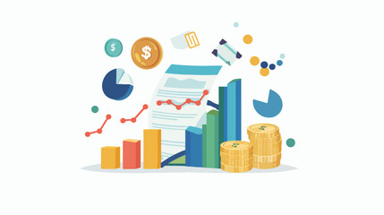 Flat Vector Financial Application Icon Isolated on White Background