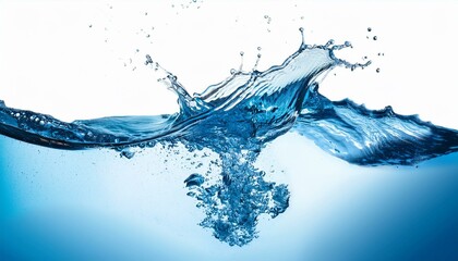 Obraz premium blue water splash isolated on white background