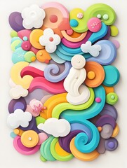 Colorful and Whimsical Wooden 3D Puzzle Design for Playful Kids' Decor