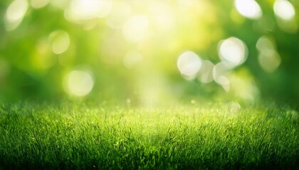 Obraz premium Blurred natural green background - bokeh glare.