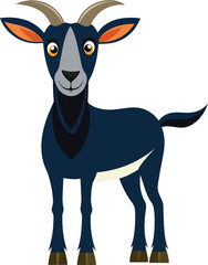 A domestic animal of a colorful Goat vector art illustration and graphics design on a white background.