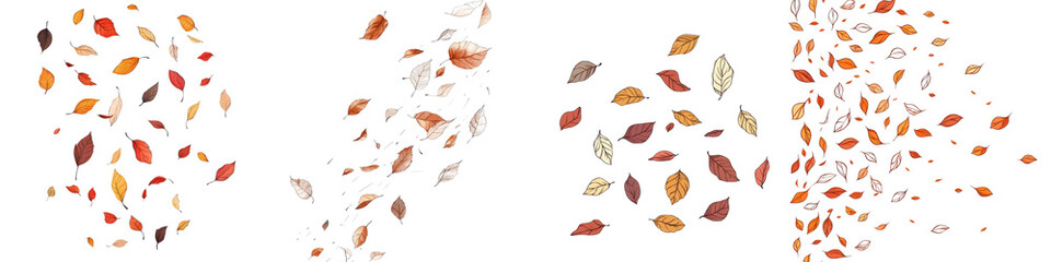 Artful Autumn Leaves Swirling in the Wind   Vibrant Fall Nature Abstract Background with Changing Leaf Foliage in Rich Earth Toned Colors