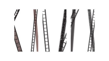 old frame cinematic filmstrip borders and distressed, aged frames vertical for presentations and  stories