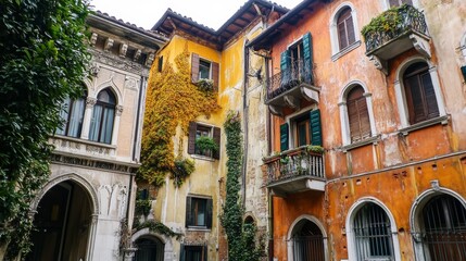 Verona, Italy: houses on Corso Porta Borsari in old city.