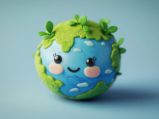 A vibrant and colorful illustration of planet Earth