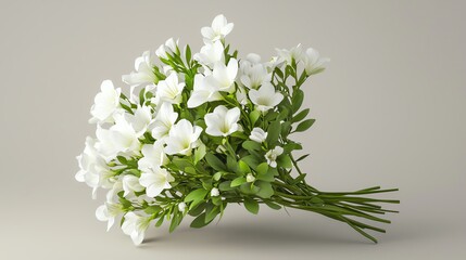 A beautiful bouquet of white flowers arranged elegantly, perfect for weddings, decor, or a touch of natural beauty.