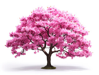 Obraz premium Extraordinary Pink cherry blossom branch or sakura flowers on white background
