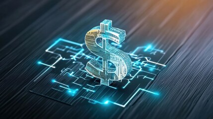 Puzzle pieces forming a dollar symbol, economic cooperation and integration