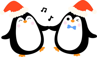 Naklejka premium Cute Christmas Penguin