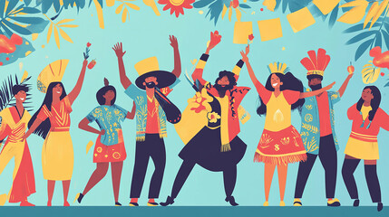 People from different cultural backgrounds are celebrating a festival together, showcasing the beauty of multiculturalism