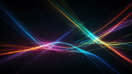 Neon light streaks creating a dynamic abstract background.