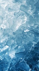 Obraz premium Ice Texture Background with Cracks - Cold Frosty Surface of Ice Block in Blue