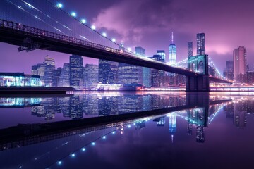 skyscrapers metropolis night illumination city