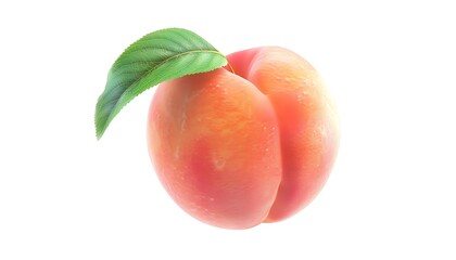 Ripe nectarine on a white background