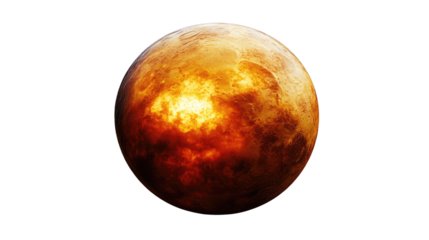 A fiery red globe representing Earth, isolated on a white background, capturing the essence of space and warmth